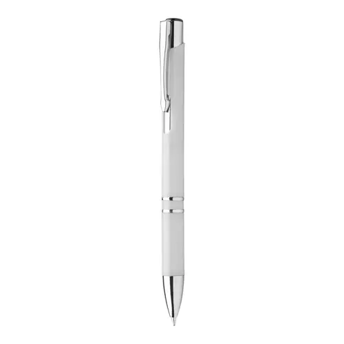 Penna a sfera in plastica con clip e puntale cromato refill blu
