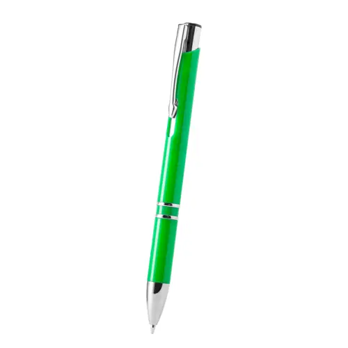 Penna a sfera in plastica con clip e puntale cromato refill blu