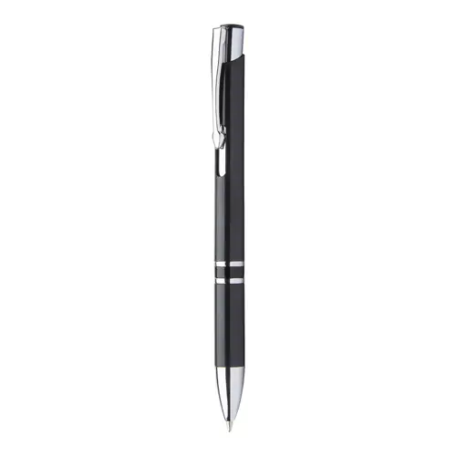 Penna a sfera in plastica con clip e puntale cromato refill blu