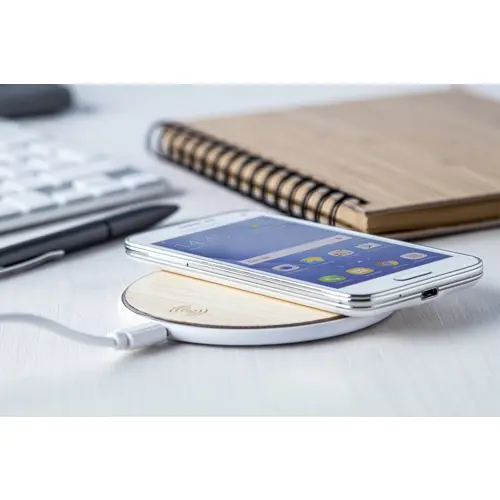 Caricatore wireless in plastica e bambù da 5W 