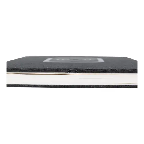 Block notes A5 con caricatore wireless integrato sulla copertina e 80 fogli a righe
