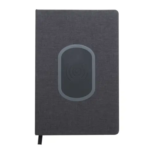 Block notes A5 con caricatore wireless integrato sulla copertina e 80 fogli a righe