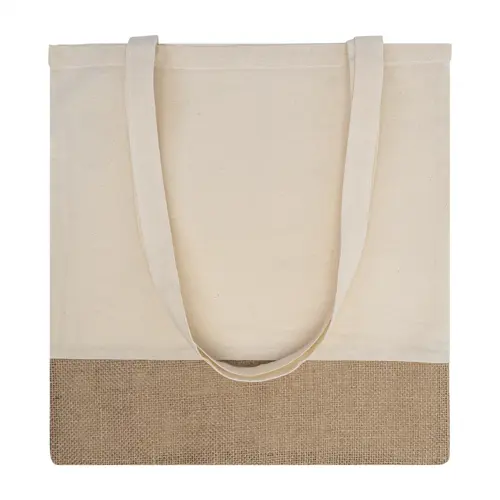Shopper in cotone e finiture in Juta con manici lunghi da 120gr 37x41cm