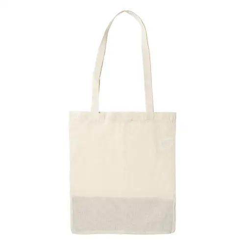 Shopper in cotone e finiture in Juta con manici lunghi da 120gr 37x41cm