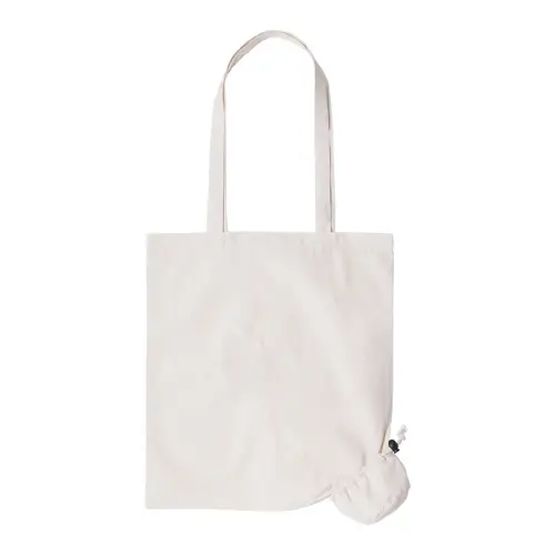 Shopper richiudibile in 100% cotone e ini colore naturale da 105gr 37x41cm
