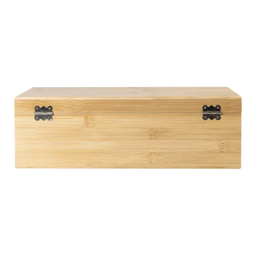 Set vino in scatola di legno di bambù con scomparto bottiglia e utensili