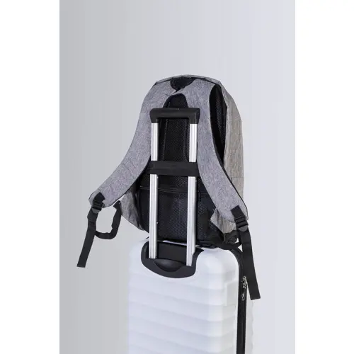 Zaino porta pc antitaccheggio da 15" in poliestere 600D con connettore USB integrato per power bank e aggancio trolley