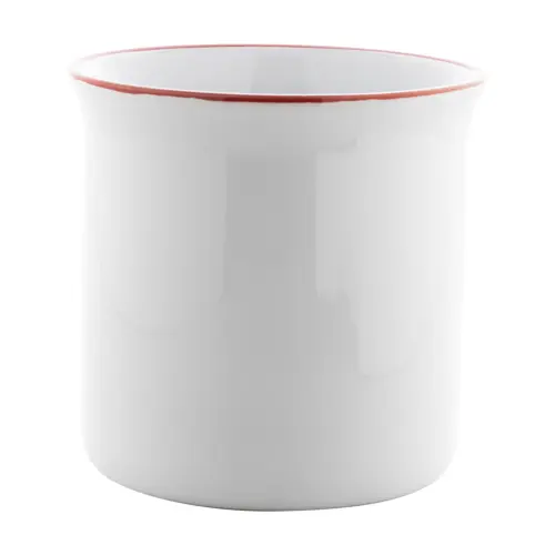 Tazza vintage in ceramica con rifinitura colorata sul bordo ideale per sublimazione 300ml