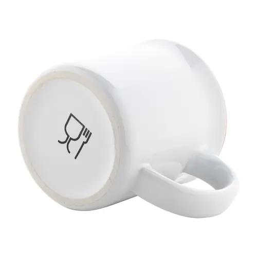 Tazza vintage in ceramica con rifinitura colorata sul bordo ideale per sublimazione 300ml