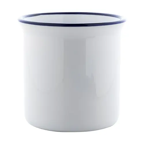 Tazza vintage in ceramica con rifinitura colorata sul bordo ideale per sublimazione 300ml