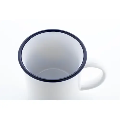 Tazza vintage in ceramica con rifinitura colorata sul bordo ideale per sublimazione 300ml