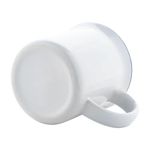 Tazza vintage in ceramica con rifinitura colorata sul bordo ideale per sublimazione 300ml