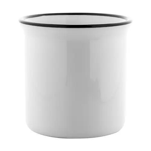 Tazza vintage in ceramica con rifinitura colorata sul bordo ideale per sublimazione 300ml