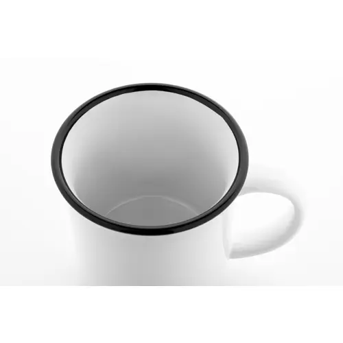 Tazza vintage in ceramica con rifinitura colorata sul bordo ideale per sublimazione 300ml