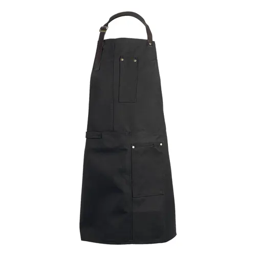 Grembiule in cotone da 340gr con tasche e cinghie in PU