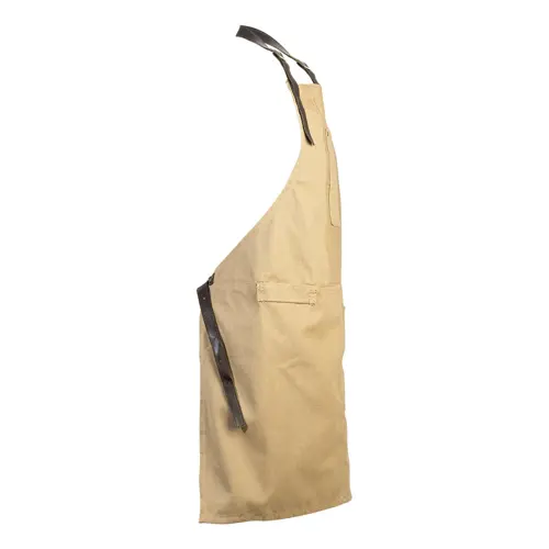 Grembiule in cotone da 340gr con tasche e cinghie in PU
