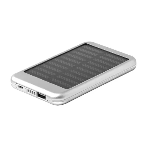 Power bank in alluminio in diverse colorazioni con caricatore solare da 4000mAh