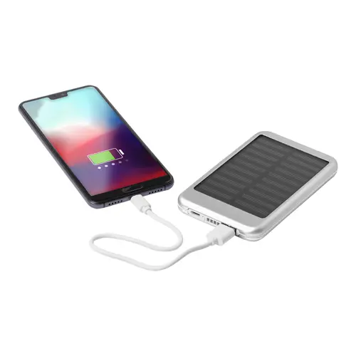 Power bank in alluminio in diverse colorazioni con caricatore solare da 4000mAh