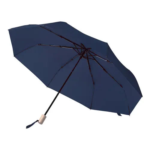 Ombrello pieghevole antivento in RPET con manico in legno e apertura manuale ø950mm