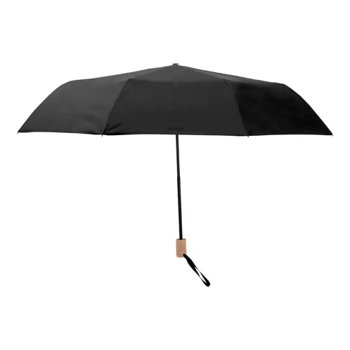 Ombrello pieghevole antivento in RPET con manico in legno e apertura manuale ø950mm