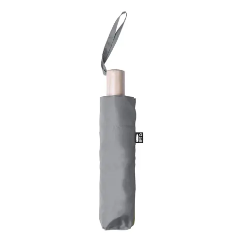 Ombrello pieghevole antivento in RPET con manico in legno e apertura manuale ø950mm