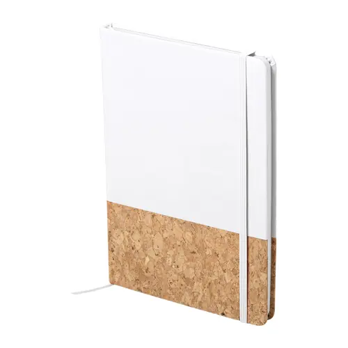 Block Notes A5 con copertina in sughero e pelle PU e 98 fogli neutri con cinturino e segnalibro in coordinati