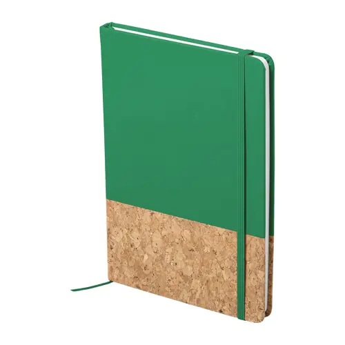 Block Notes A5 con copertina in sughero e pelle PU e 98 fogli neutri con cinturino e segnalibro in coordinati
