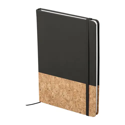 Block Notes A5 con copertina in sughero e pelle PU e 98 fogli neutri con cinturino e segnalibro in coordinati
