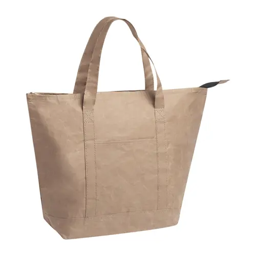 Borsa termica in carta riciclata con zip e imbottitura in alluminio 43×33×14cm