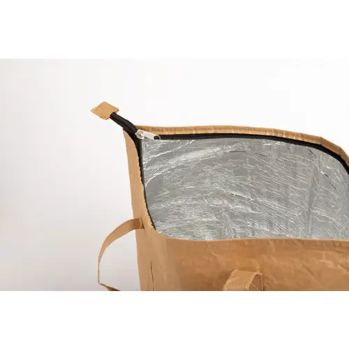 Borsa termica in carta riciclata con zip e imbottitura in alluminio 43×33×14cm
