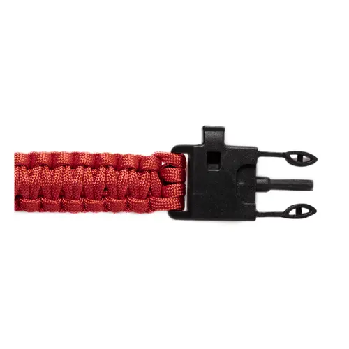 Bracciale sopravvivenza in paracord di nylon con bussola fischietto e pietra focaia 255×34×11 mm