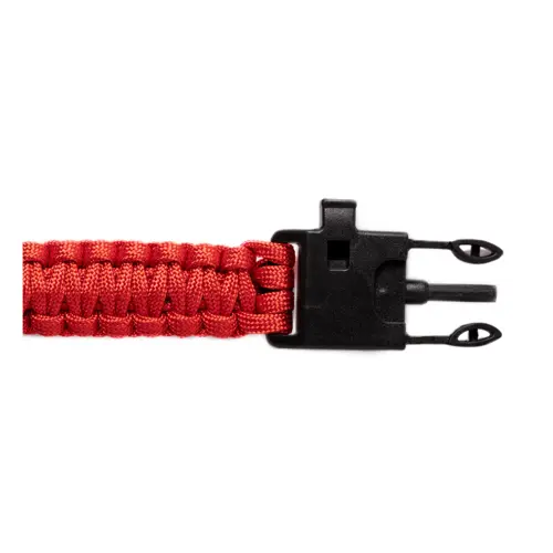 Bracciale sopravvivenza in paracord di nylon con bussola fischietto e pietra focaia 255×34×11 mm