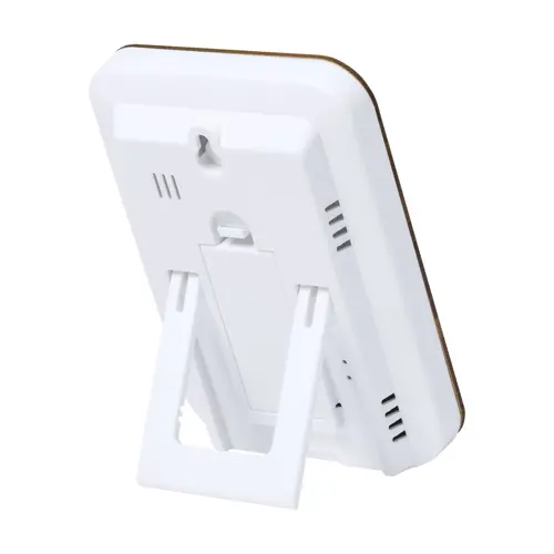 Orologio digitale e stazione meteo con fronte in bambù 85×115×70mm