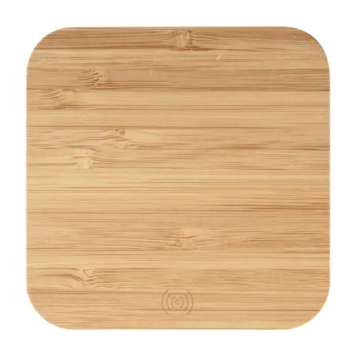 Caricatore wireless in bambù con 2 porte USB da 5W