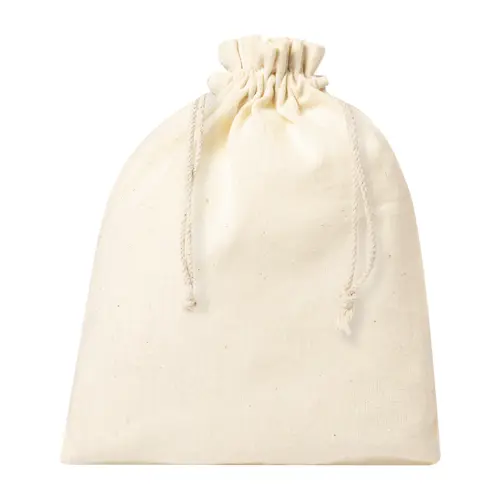 Sacca in 100% cotone piccola e colore naturale con chiusura a coulisse da 105gr 15×21cm