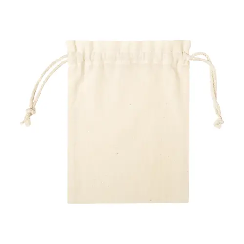 Sacca in 100% cotone piccola e colore naturale con chiusura a coulisse da 105gr 15×21cm