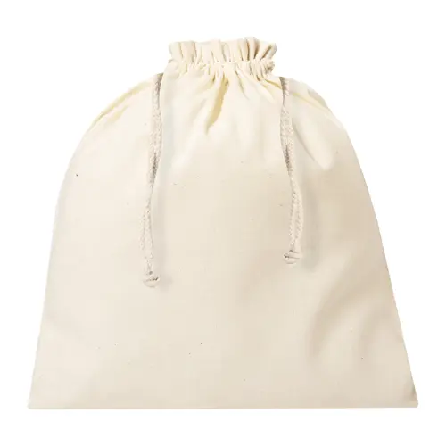 Sacca in 100% cotone con chiusura a coulisse in colore naturale da 105gr 24×29cm