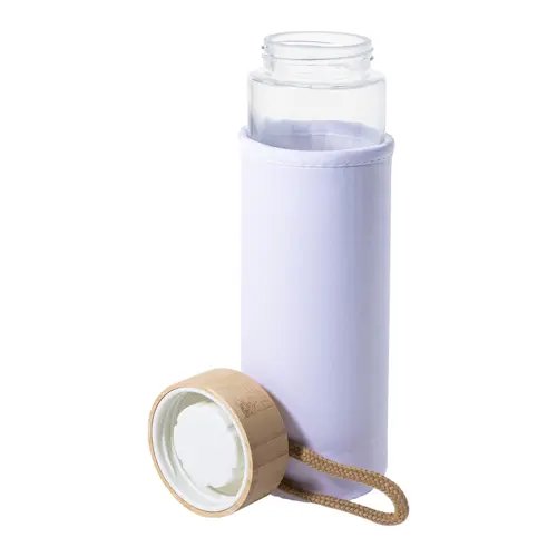 Borraccia in vetro da 530ml con coperchio in Bambù e custodia in neoprne