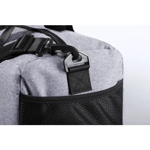 Borsone sportivo in poliestere 600D con tasche laterali in rete e tracolla regolabile 45x22x21cm