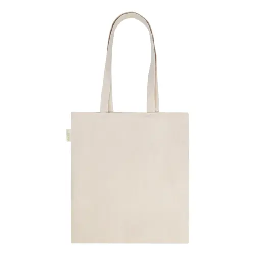 Shopper in 100% Cotone biologico con manici lunghi in colore naturale da 120gr 38x42cm