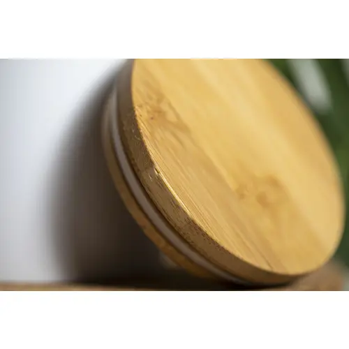 Tazza in ceramica finitura opaca con tappo in bambù 370ml