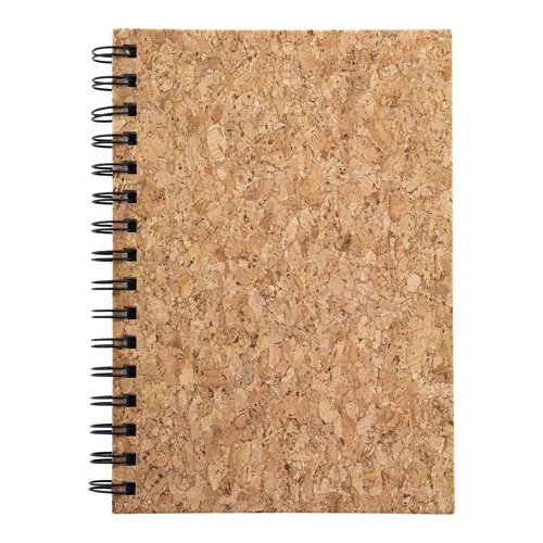 Block notes A5 a spirale in sughero con 100 fogli a righe
