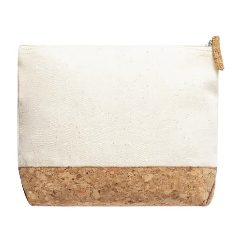 Pochette in cotone e sughero naturale con cerniera 215×160×50mm