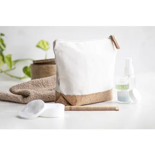 Pochette in cotone e sughero naturale con cerniera 215×160×50mm