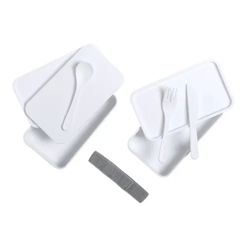 Porta pranzo in plastica antibatterica con posate e posate da 700ml