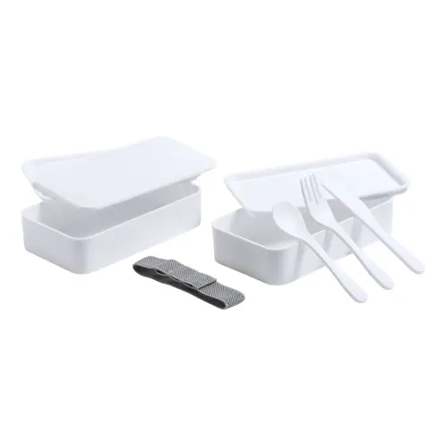 Porta pranzo in plastica antibatterica con posate e posate da 700ml