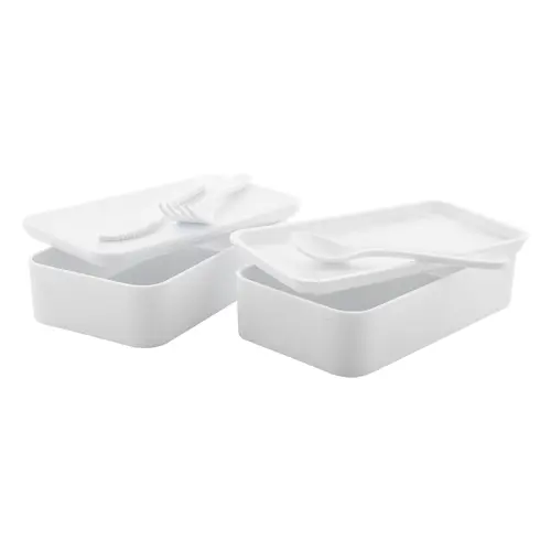 Porta pranzo in plastica antibatterica con posate e posate da 700ml