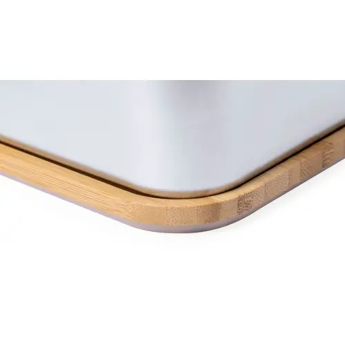 Porta pranzo in acciaio inox e coperchio in bambù con posate abbinate da 600ml