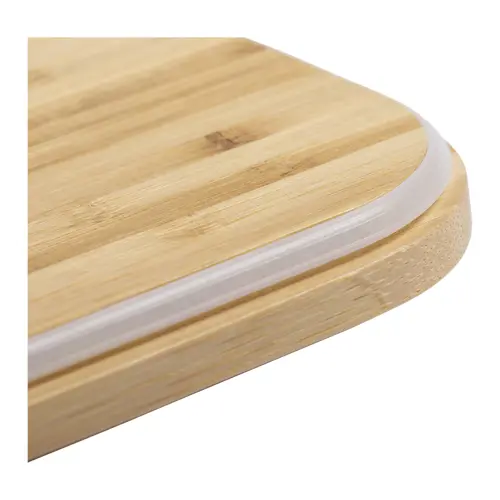 Porta pranzo in acciaio inox e coperchio in bambù con posate abbinate da 600ml