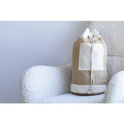 Sacca in juta con tasca frontale in cotone dimatro 23cm per altezza 45cm